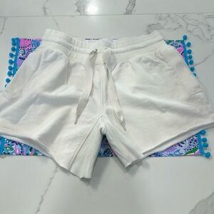 Athleta Women’s White‎ 100% Drawstring Shorts with Pockets. Size S